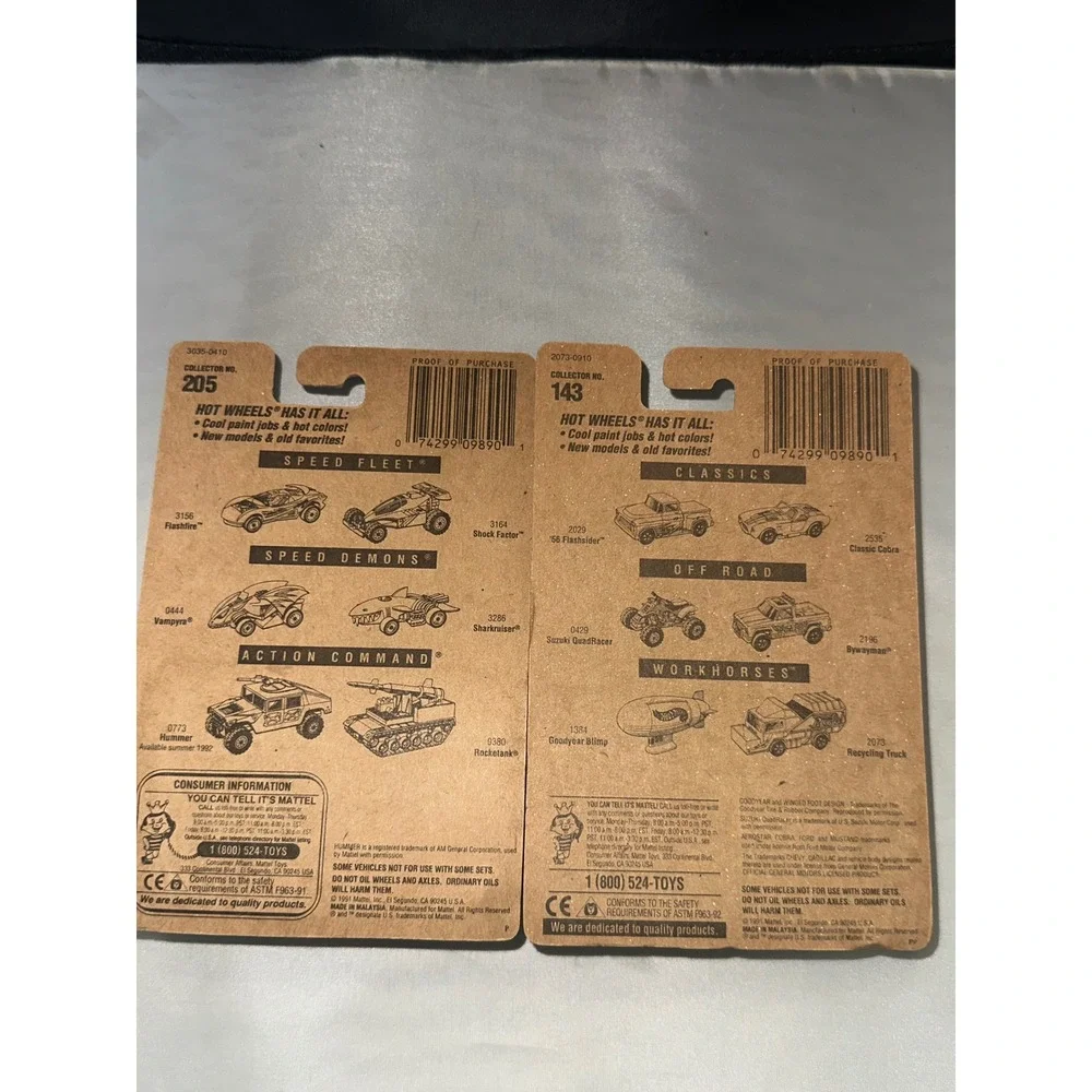 Hot Wheels 1991 Treadator 205 Recycling Truck 143 Vintage Diecast Lot 2pc NEW